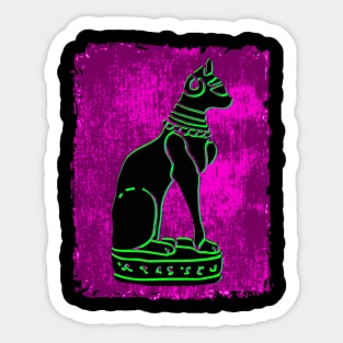 Bastet Cat Black/Green/Magenta Sticker